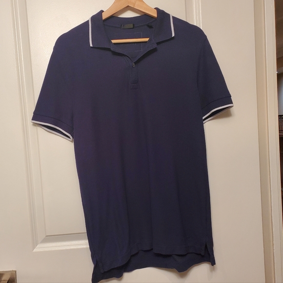 ATM Dark Blue Pique Polo Shirt Pima Cotton - Picture 2 of 10